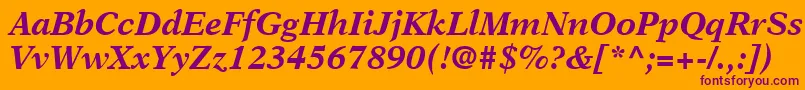 OrchidBlackSsiBoldItalic Font – Purple Fonts on Orange Background