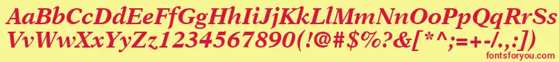 OrchidBlackSsiBoldItalic Font – Red Fonts on Yellow Background