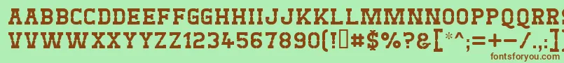 West Test Font – Brown Fonts on Green Background