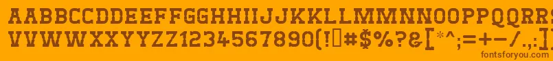 Weitere Informationen zur West Test-Schriftart West Test-Schriftart – Braune Schriften auf orangefarbenem Hintergrund