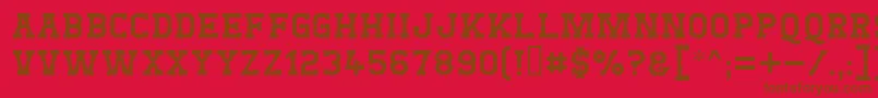 West Test-Schriftart – Braune Schriften auf rotem Hintergrund
