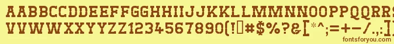 West Test Font – Brown Fonts on Yellow Background