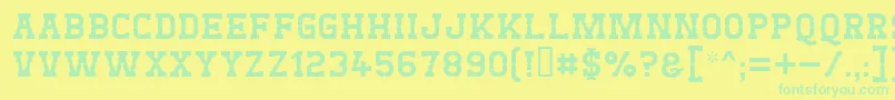 West Test Font – Green Fonts on Yellow Background