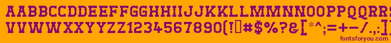 West Test Font – Purple Fonts on Orange Background