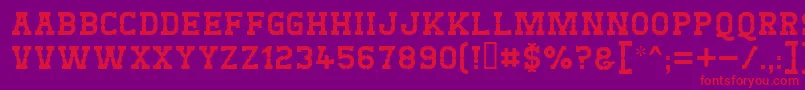 フォントWest Test – 紫の背景に赤い文字