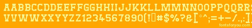 West Test Font – Yellow Fonts on Orange Background