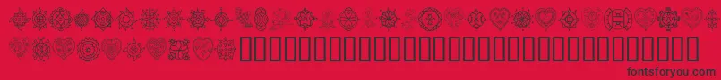 Fonte TreasuryOfDesign – fontes pretas em um fundo vermelho