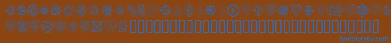 TreasuryOfDesign Font – Blue Fonts on Brown Background