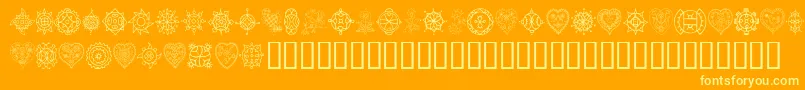 TreasuryOfDesign Font – Yellow Fonts on Orange Background