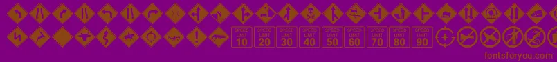 Fonte GgSigndings – fontes marrons em um fundo roxo