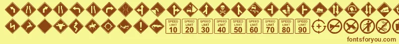 GgSigndings Font – Brown Fonts on Yellow Background