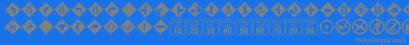 Fonte GgSigndings – fontes cinzas em um fundo azul