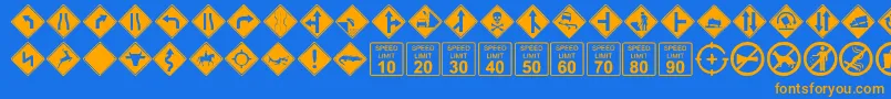 Police GgSigndings – polices orange sur fond bleu