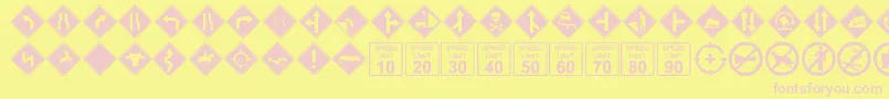 GgSigndings Font – Pink Fonts on Yellow Background