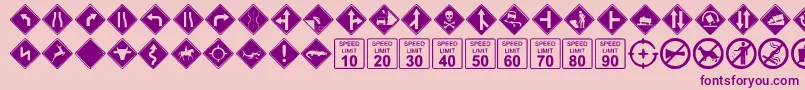 Police GgSigndings – polices violettes sur fond rose