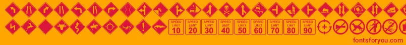 GgSigndings Font – Red Fonts on Orange Background