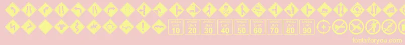 GgSigndings Font – Yellow Fonts on Pink Background