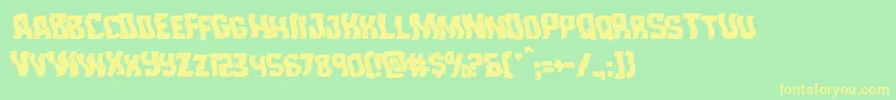 Monsterhunterwarp Font – Yellow Fonts on Green Background