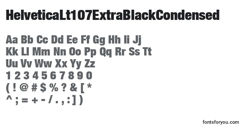HelveticaLt107ExtraBlackCondensed Font – alphabet, numbers, special characters