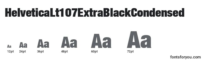 HelveticaLt107ExtraBlackCondensed Font Sizes
