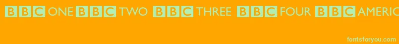 フォントBbcStripedChannelLogos – オレンジの背景に緑のフォント