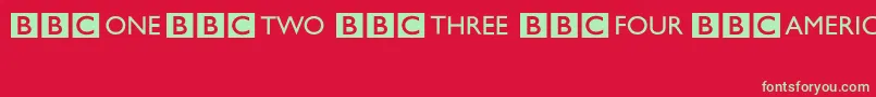 BbcStripedChannelLogos Font – Green Fonts on Red Background