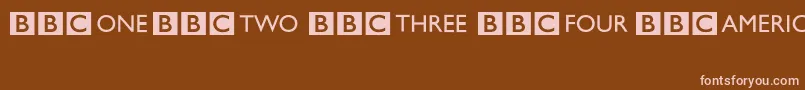 Fonte BbcStripedChannelLogos – fontes rosa em um fundo marrom