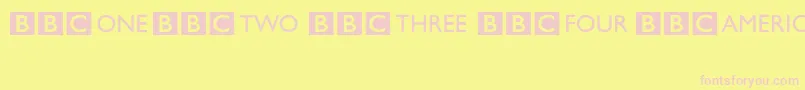 BbcStripedChannelLogos Font – Pink Fonts on Yellow Background