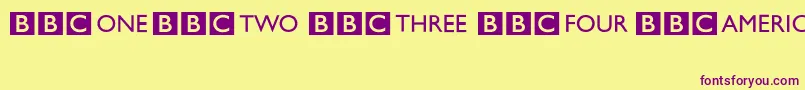 BbcStripedChannelLogos Font – Purple Fonts on Yellow Background