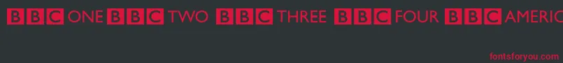 BbcStripedChannelLogos Font – Red Fonts on Black Background