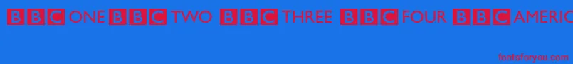 フォントBbcStripedChannelLogos – 赤い文字の青い背景