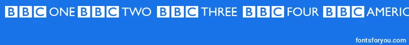 BbcStripedChannelLogos Font – White Fonts on Blue Background