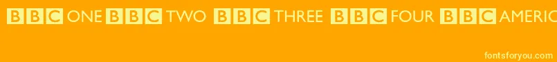 BbcStripedChannelLogos Font – Yellow Fonts on Orange Background