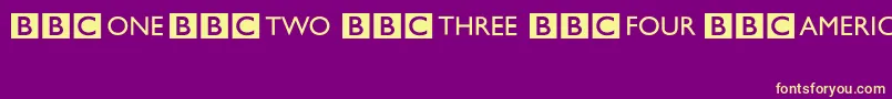 フォントBbcStripedChannelLogos – 紫の背景に黄色のフォント