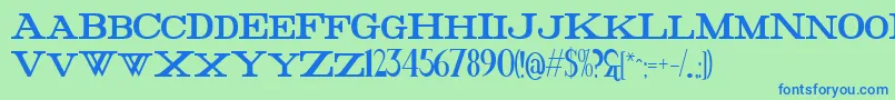 FatHighest Font – Blue Fonts on Green Background