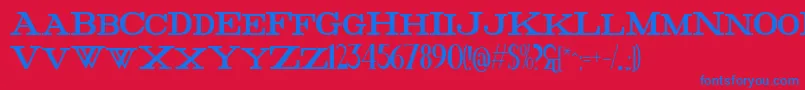 FatHighest Font – Blue Fonts on Red Background