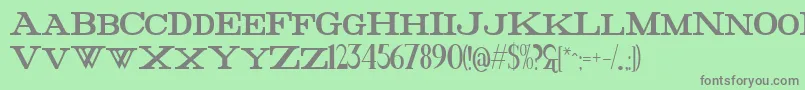 フォントFatHighest – 緑の背景に灰色の文字