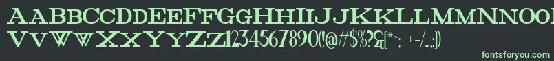 FatHighest-fontti – vihreät fontit mustalla taustalla
