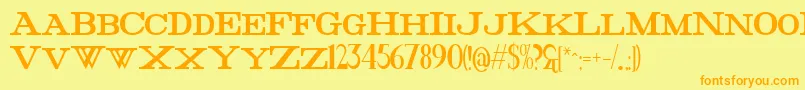 FatHighest Font – Orange Fonts on Yellow Background