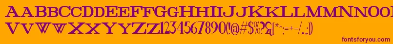 FatHighest-Schriftart – Violette Schriften auf orangefarbenem Hintergrund