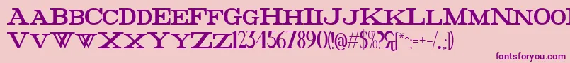FatHighest-fontti – violetit fontit vaaleanpunaisella taustalla