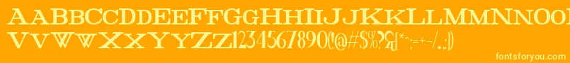 Шрифт FatHighest – жёлтые шрифты на оранжевом фоне