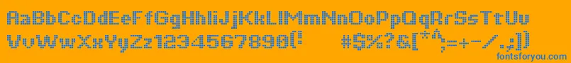 Tiquet Font – Blue Fonts on Orange Background