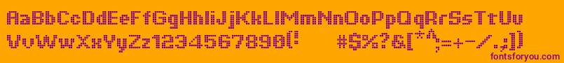 Tiquet Font – Purple Fonts on Orange Background