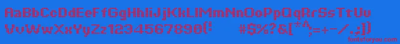 Tiquet Font – Red Fonts on Blue Background
