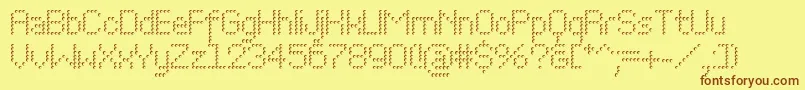 Perfoconec Font – Brown Fonts on Yellow Background