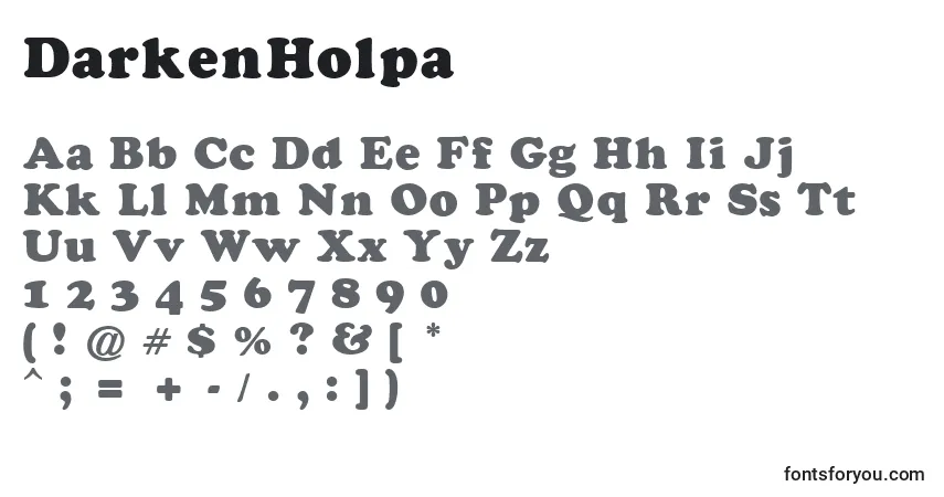 DarkenHolpa-fontti – aakkoset, numerot, erikoismerkit