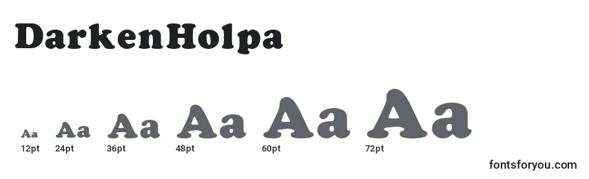 Размеры шрифта DarkenHolpa