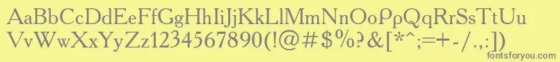 Academy Font – Gray Fonts on Yellow Background
