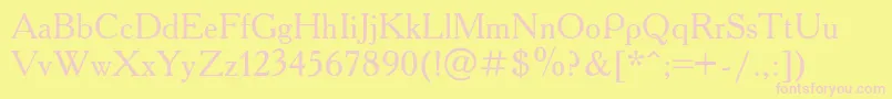 Więcej informacji o czcionce Academy Czcionka Academy – różowe czcionki na żółtym tle